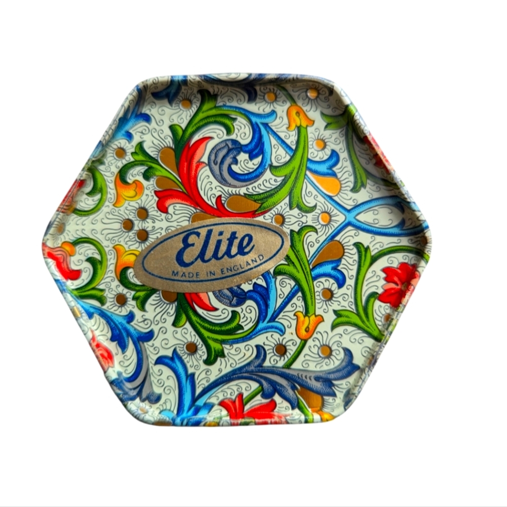 ❤ $10 or FREE with Purchase -  Made in England - Elite Brand Vintage Tin
